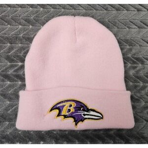 Baltimore Ravens Pink Limited Edition Winter Beanie Hat NFL Football Winter Cap